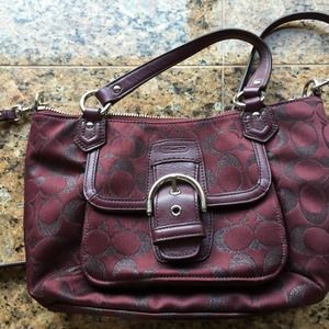 Coach wine colored purse