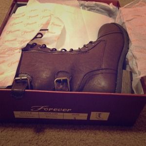 Chocolate brown combat boots