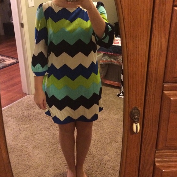 Adorable Hippy Blue and Green chiffon dress