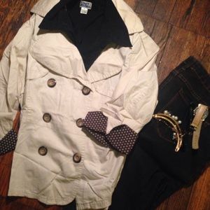 Beige Spring/Fall Double Breasted Blazer