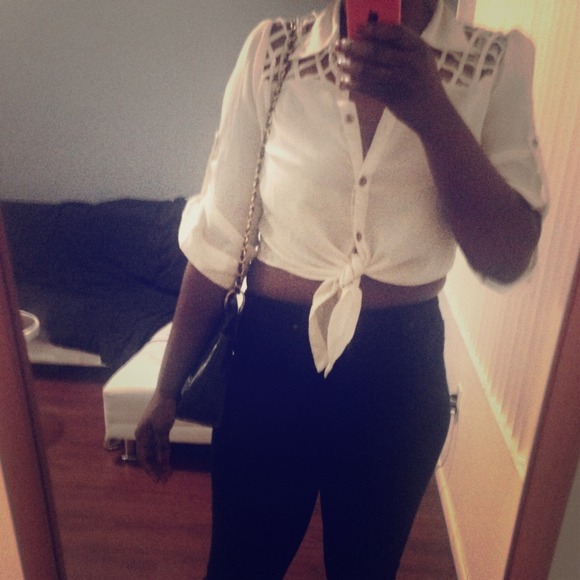 Cream crop top
