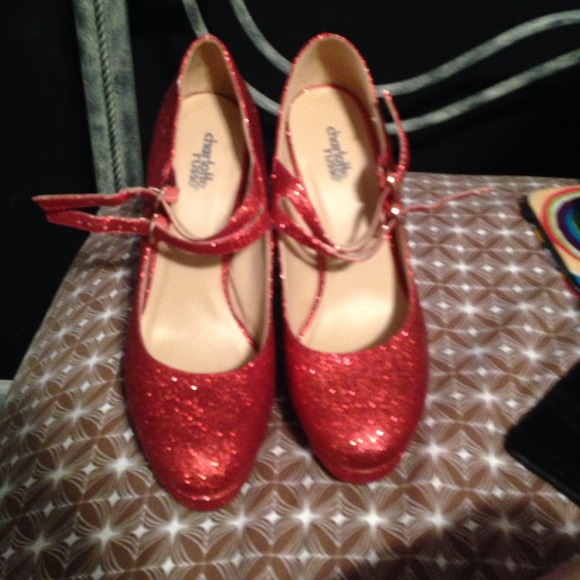 Red glittery sparkly heels
