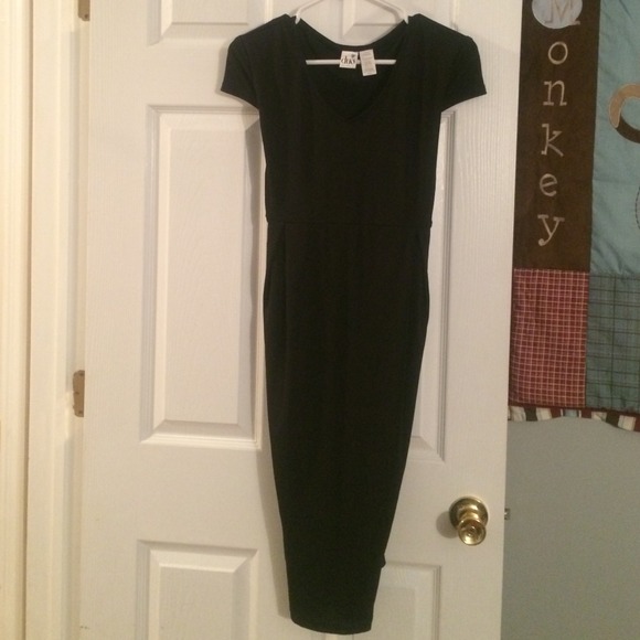 Black maternity dress can be dressy
