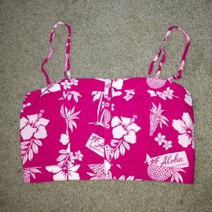 Cute pink hollister tropical crop top