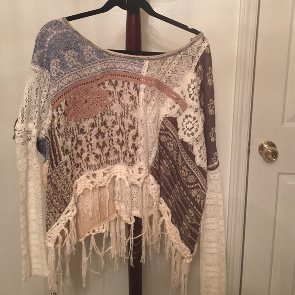 (RESERVED) Free People Fringe Crochet Sweater