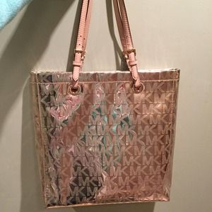Authentic Michael Kors Gold Metallic Tote Bag