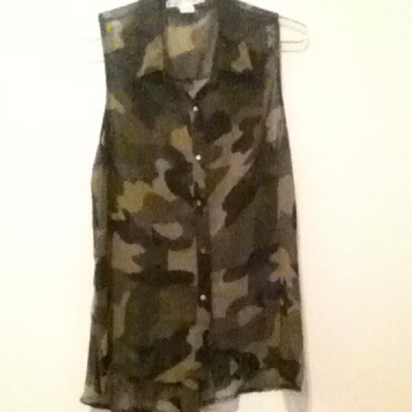 Cute camo button up shirt