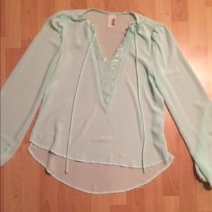 Tops - Sheer short tunic size medium. Mint color Tops - Sheer short tunic size medium. Mint color