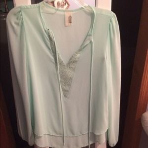 Tops - Sheer short tunic size medium. Mint color Tops - Sheer short tunic size medium. Mint color