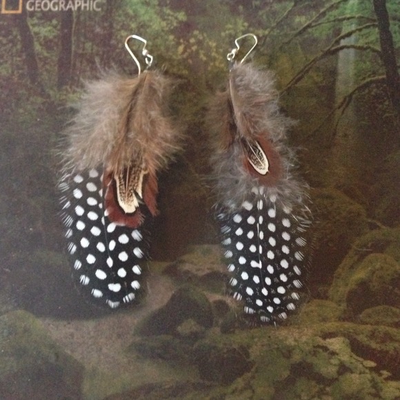 Handmade by me 3 1/4 " feather earrings - Picture 1 of 1