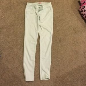 Light green (pastel) stretchy pants. Size 1