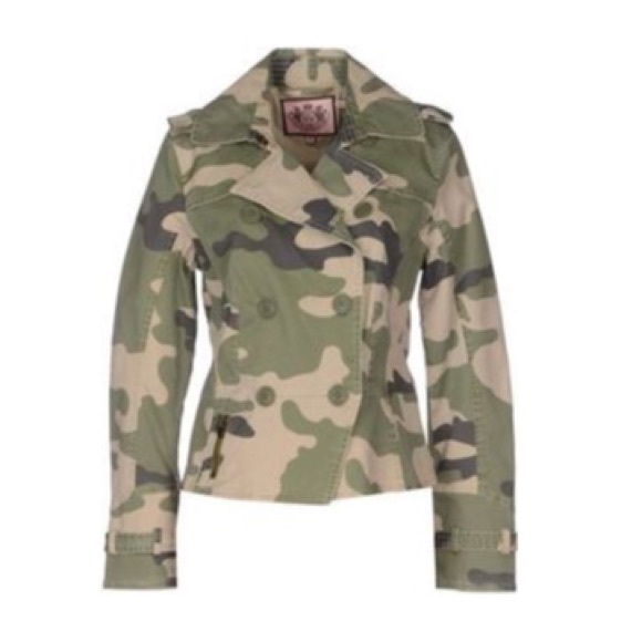 Juicy couture original camo print military jacket