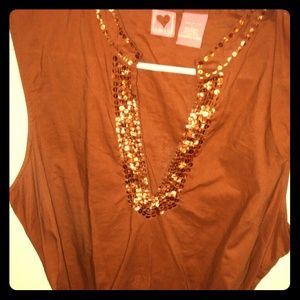 Brown/pewter color blouse