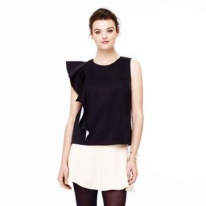 Black and white ruffle top