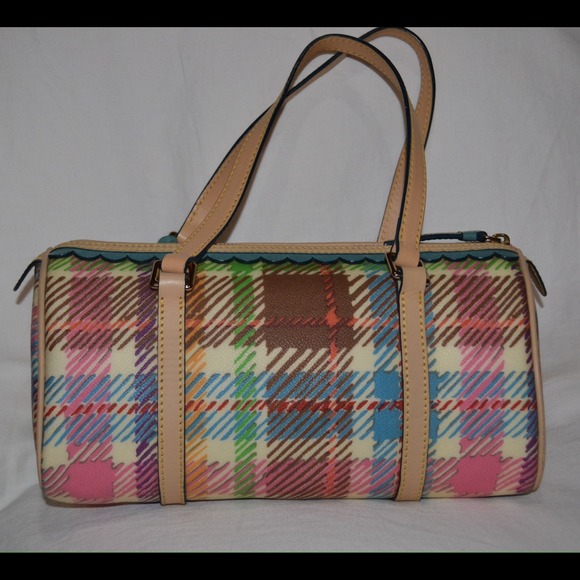 Dooney &Bourke Tartan Barrel Bag 🎀👜💙 - Picture 3 of 4