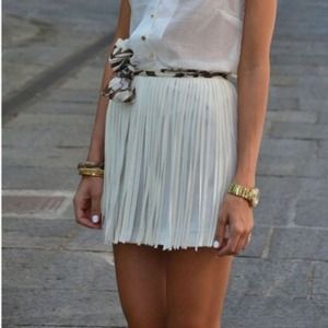 Off white fringe Zara skirt