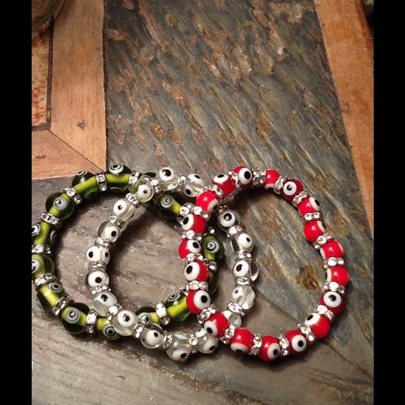 Evil Eye Bracelet Trio - Picture 1 of 4