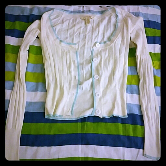 Cute white and blue cardigan