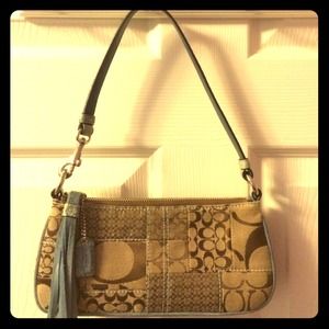 Coach blue snake skin handbag