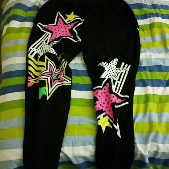 Neon star baggy sweatpants