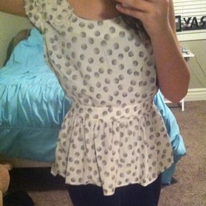 Cream dotted dressy top