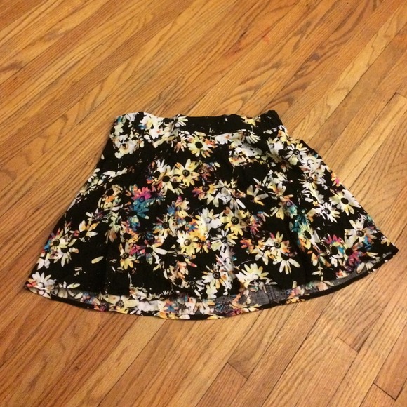 Floral print skater skirt