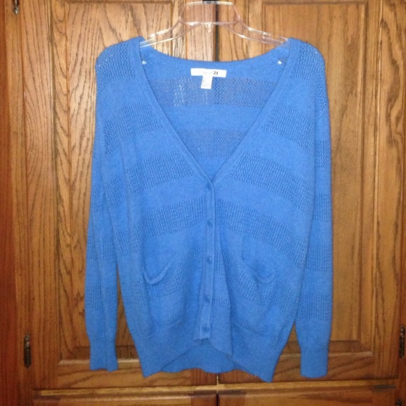 Blue Striped Cardigan