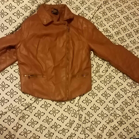 Brown faux leather jacket