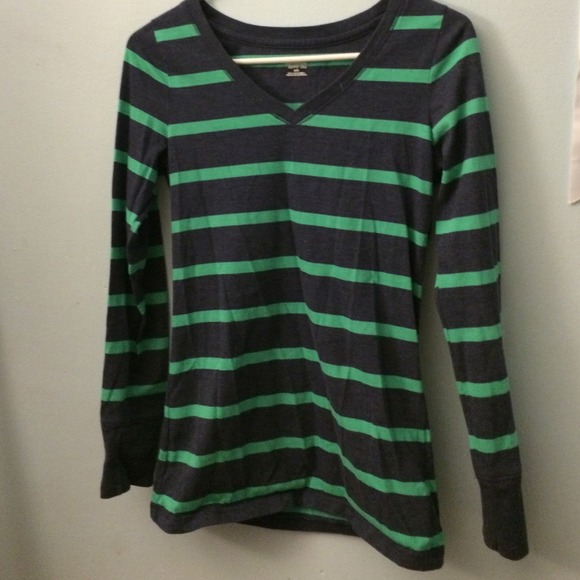 Mint green & blue striped shirt