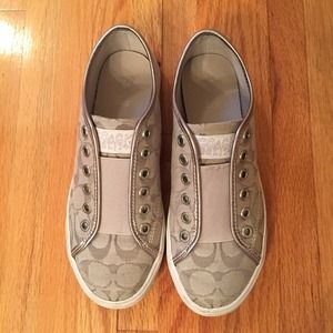 Coach silver tennis shoes