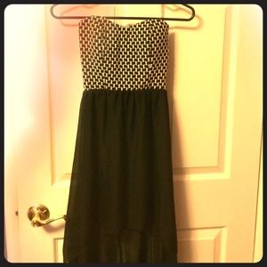 Strapless hi-low dress