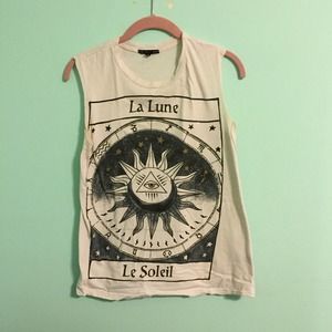 UO Astrology Shirt Moon Sun Boho Grunge