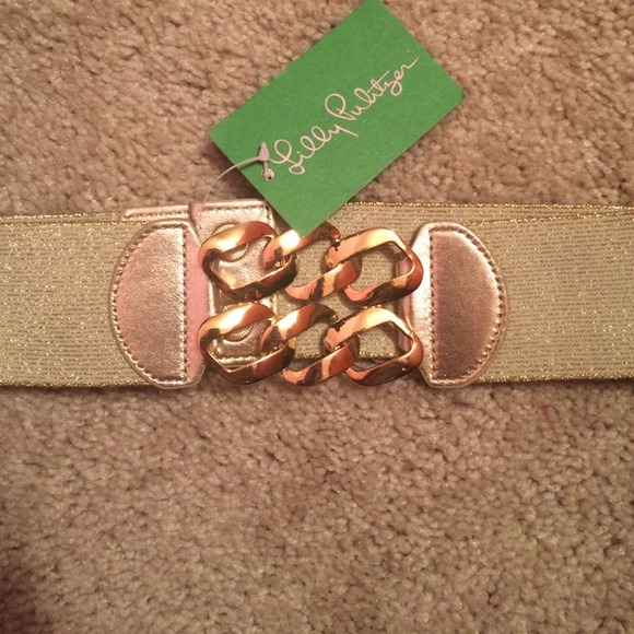Lilly Pulitzer gold shimmer Becket Belt M/L
