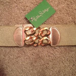 Lilly Pulitzer gold shimmer Becket Belt M/L