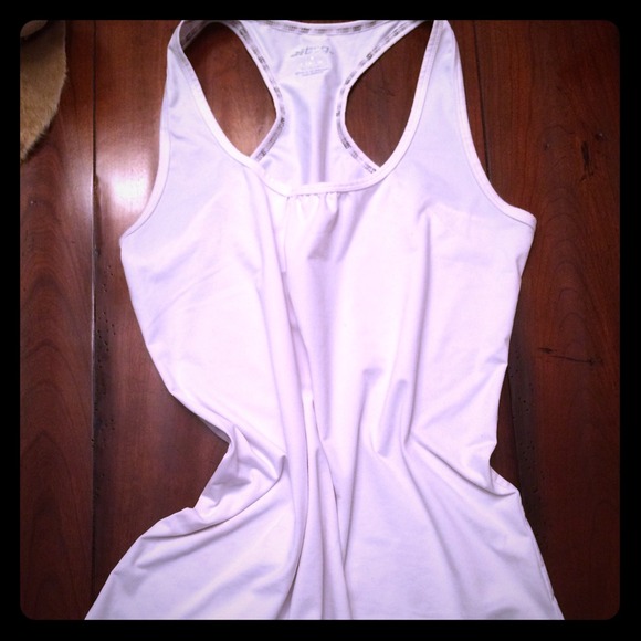 White flowy workout top