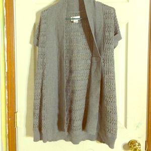 Gray crochet cardigan!