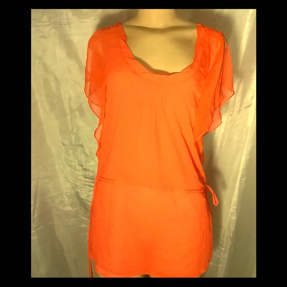LULUVIA BOUTIQUE orange detailed blouse