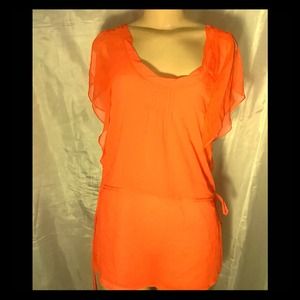 LULUVIA BOUTIQUE orange detailed blouse
