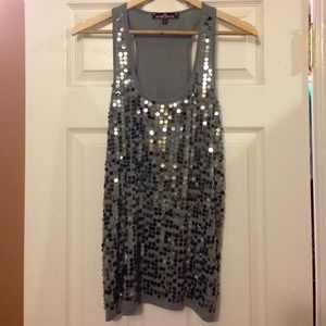 Sequined tank top