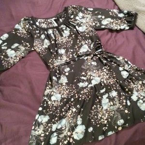 Floral Black Print Dress