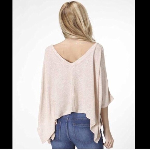 Poncho Knit Style Sweater Oversized Top! Comfy NEW - Picture 2 of 3