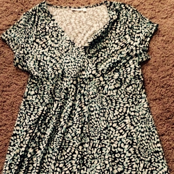 Croft & Barrow A-line Green and Black Dress