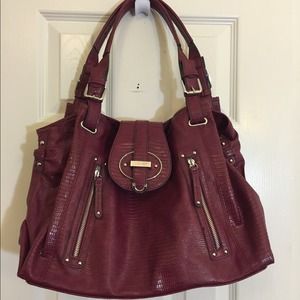 Nine West large red patent leather shopper