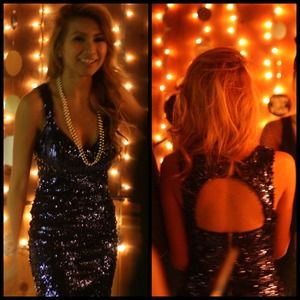 Sequin Navy Blue Dress