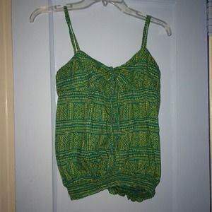 Green and yellow tribal tank