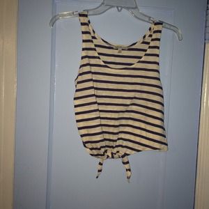 Navy and white crop top