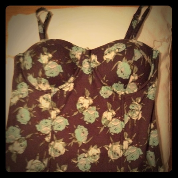 Mint roses corset