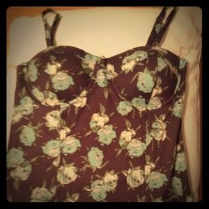 Mint roses corset