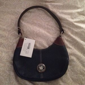 Dooney & Bourke Navy Pebble Leather Small Hobo