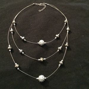 Silver beaded necklace
